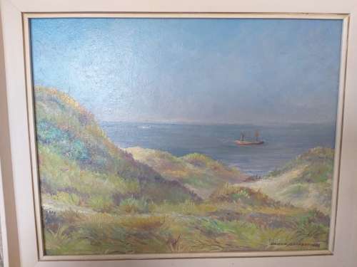 Seascape - oil on board signed by artist Hanns Seifert dated 75